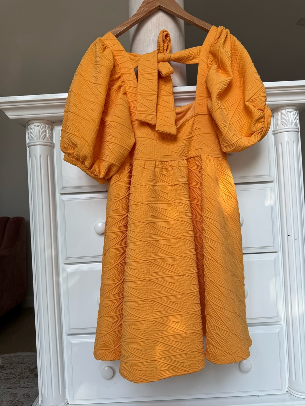 Free People Textured Puff Sleeve Mini Dress Women’s M - Picture 10 of 13